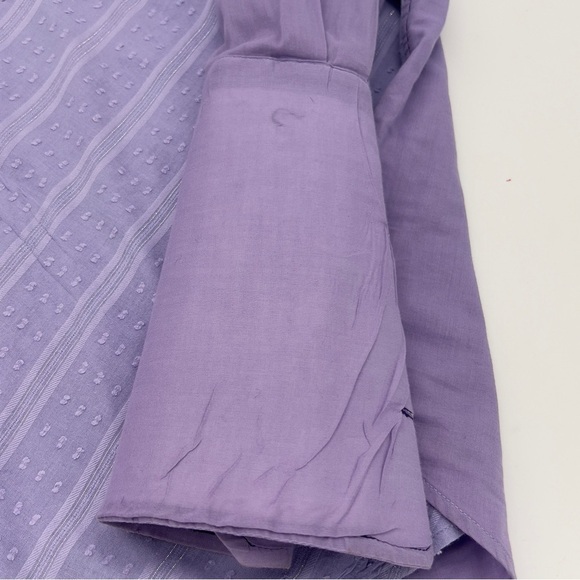 Angelino Men’s Dress Shirt 18 Lavender Cross Embroidery Button Front Cotton - Picture 5 of 15